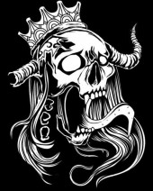 Screaming Skull with Crown T-shirt (Black)